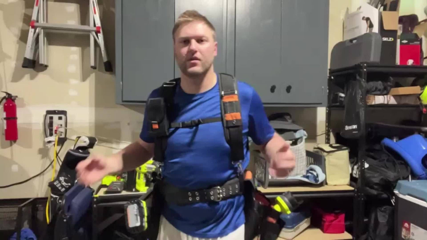 LALA IKAI Tool Belt With Suspenders 22 Pockets Nylon