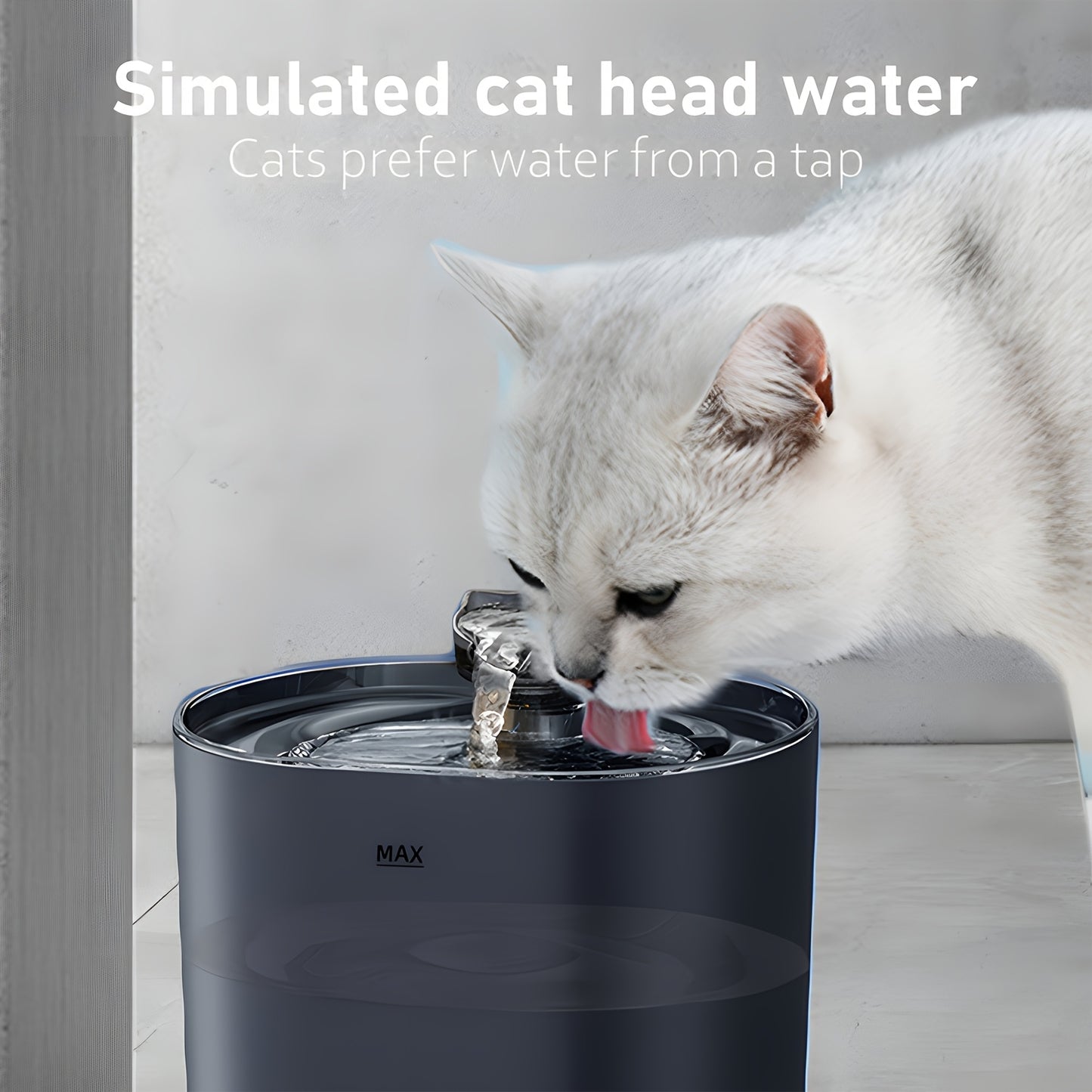 Automatic Pet Water Fountain Large 77.43 Oz Capacity Dispenser