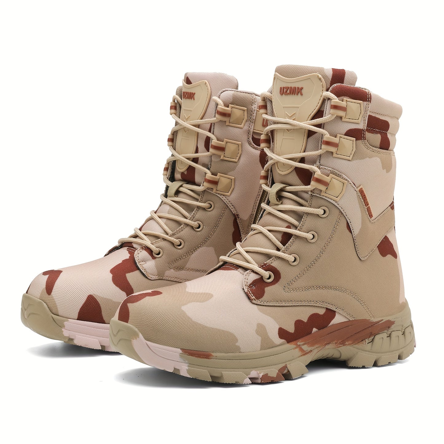 Men's Camo High-Top Hiking Boots - Stylish Durable Work Shoes