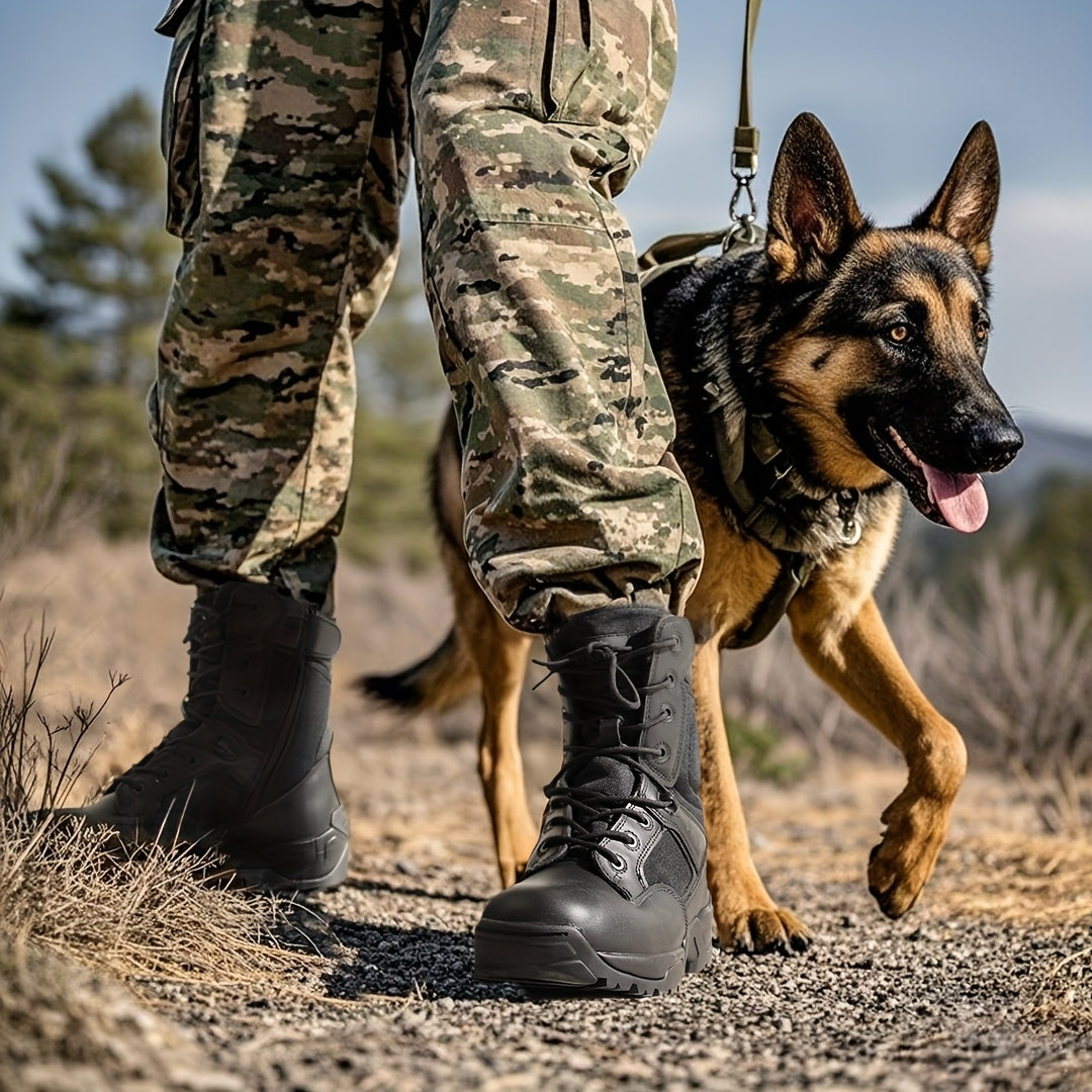 NORTIV 8 Men'S Solid Color Tactical Boots All-Season Hiking
