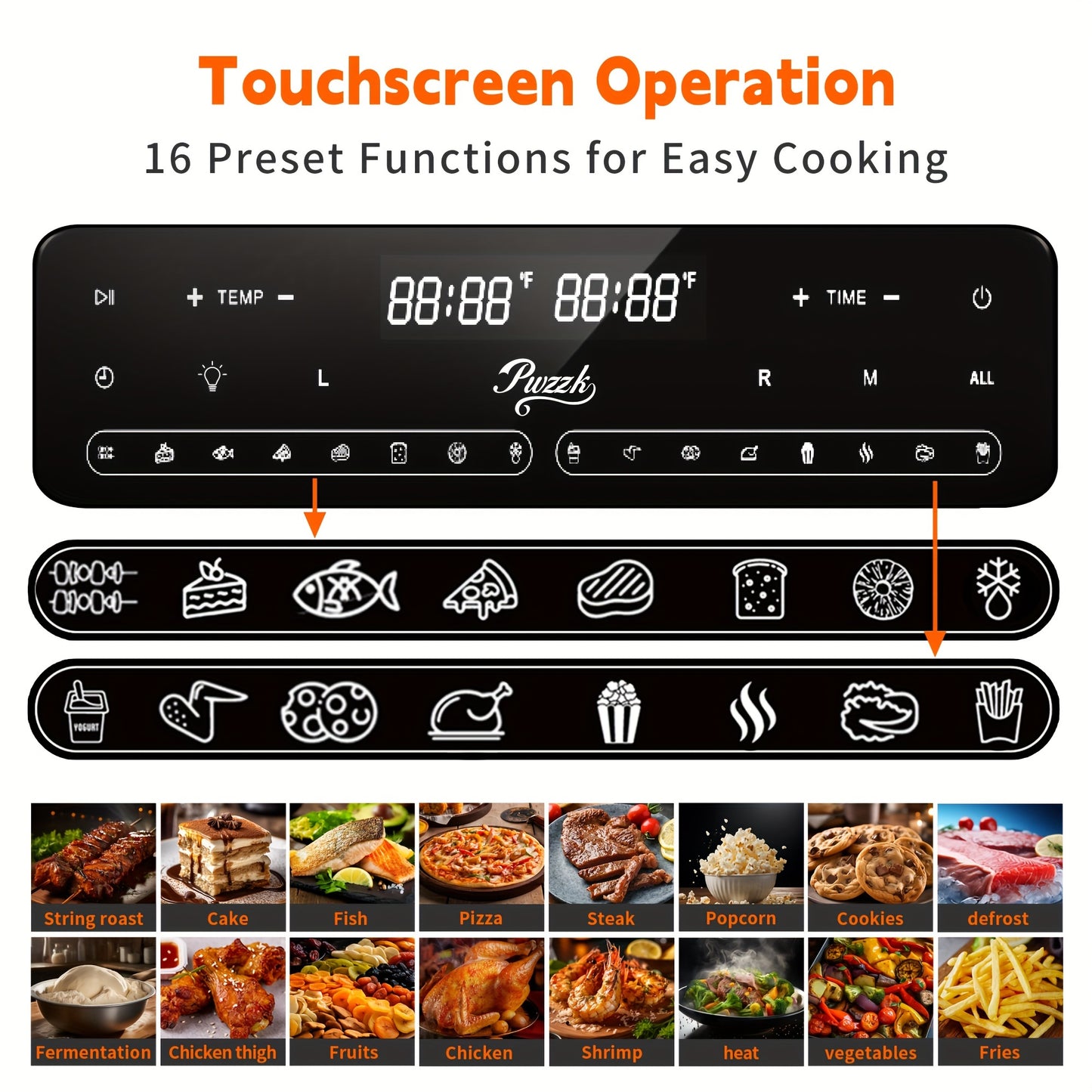 PwZzk 25.4QT Dual Zone Air Fryer Toaster Oven Combo