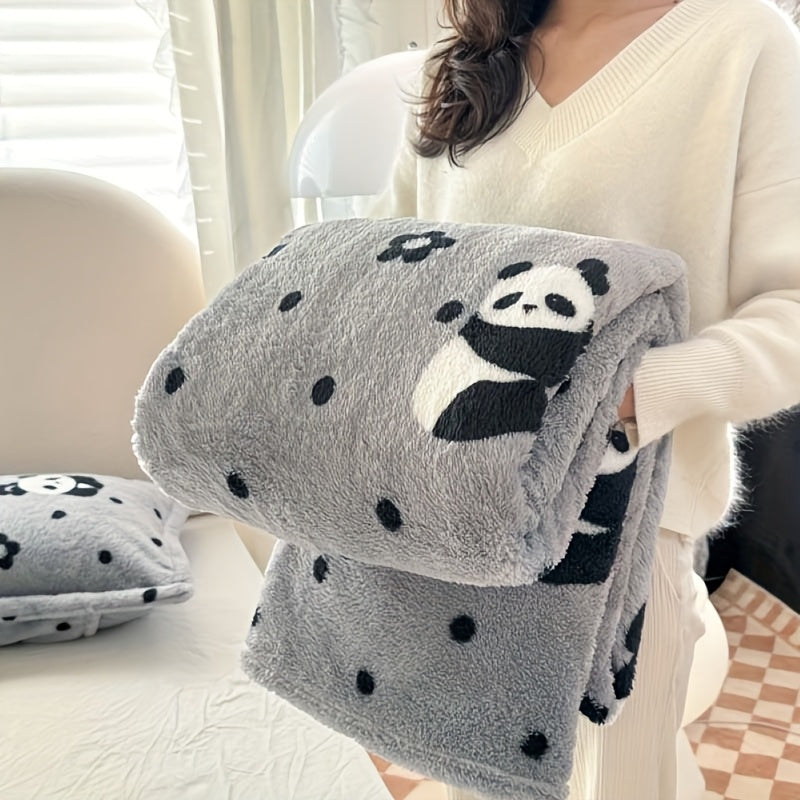 Cozy Panda Plush Throw Blanket - Super Soft Dual-Sided Fleece