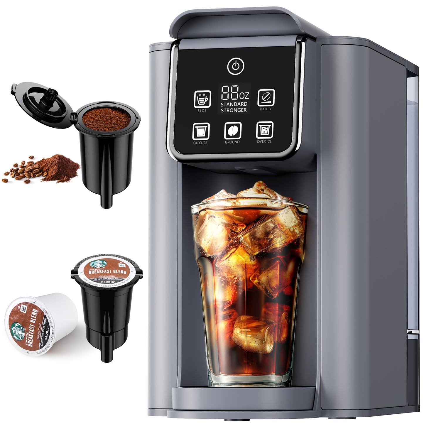 KIDISLE Bold Single Serve Coffee Maker with Touch Screen