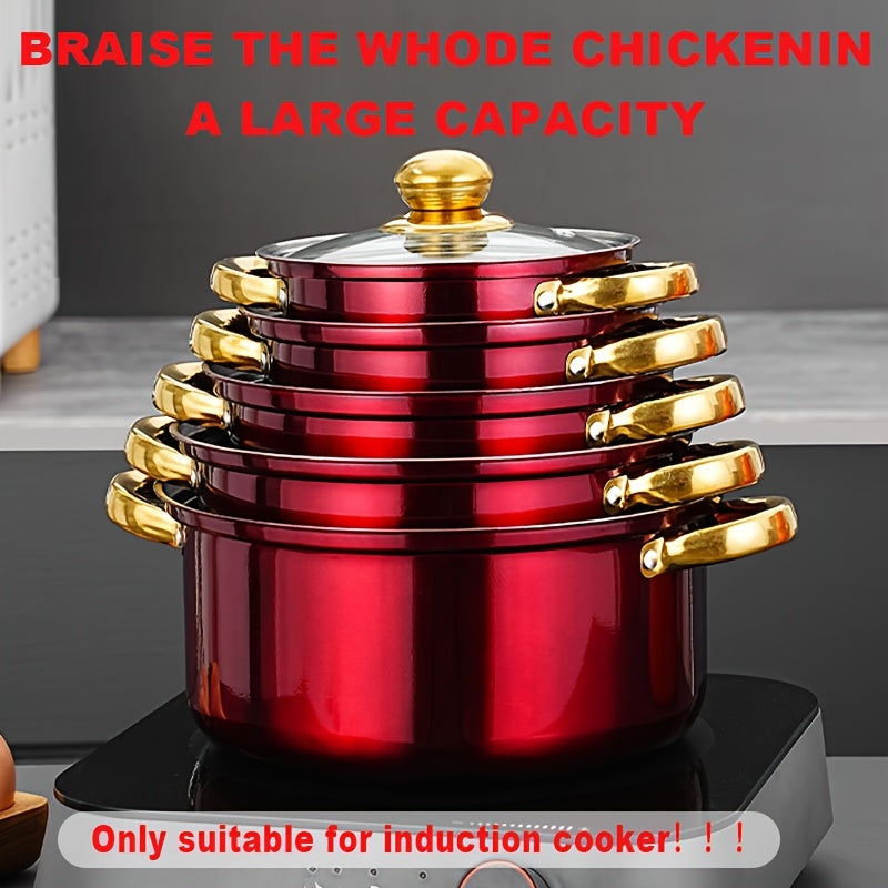 12pcs Stainless Steel Cookware Set, Stylish And Durable Cookware
