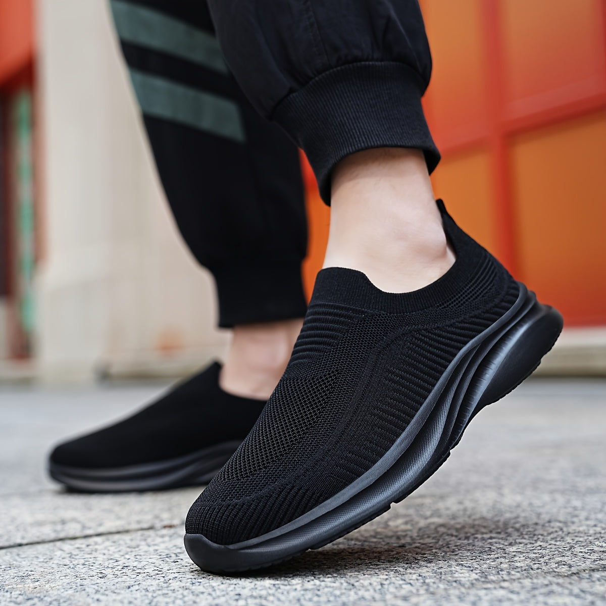 Breathable Knit Men's Slip-On Athletic Sneakers All Seasons