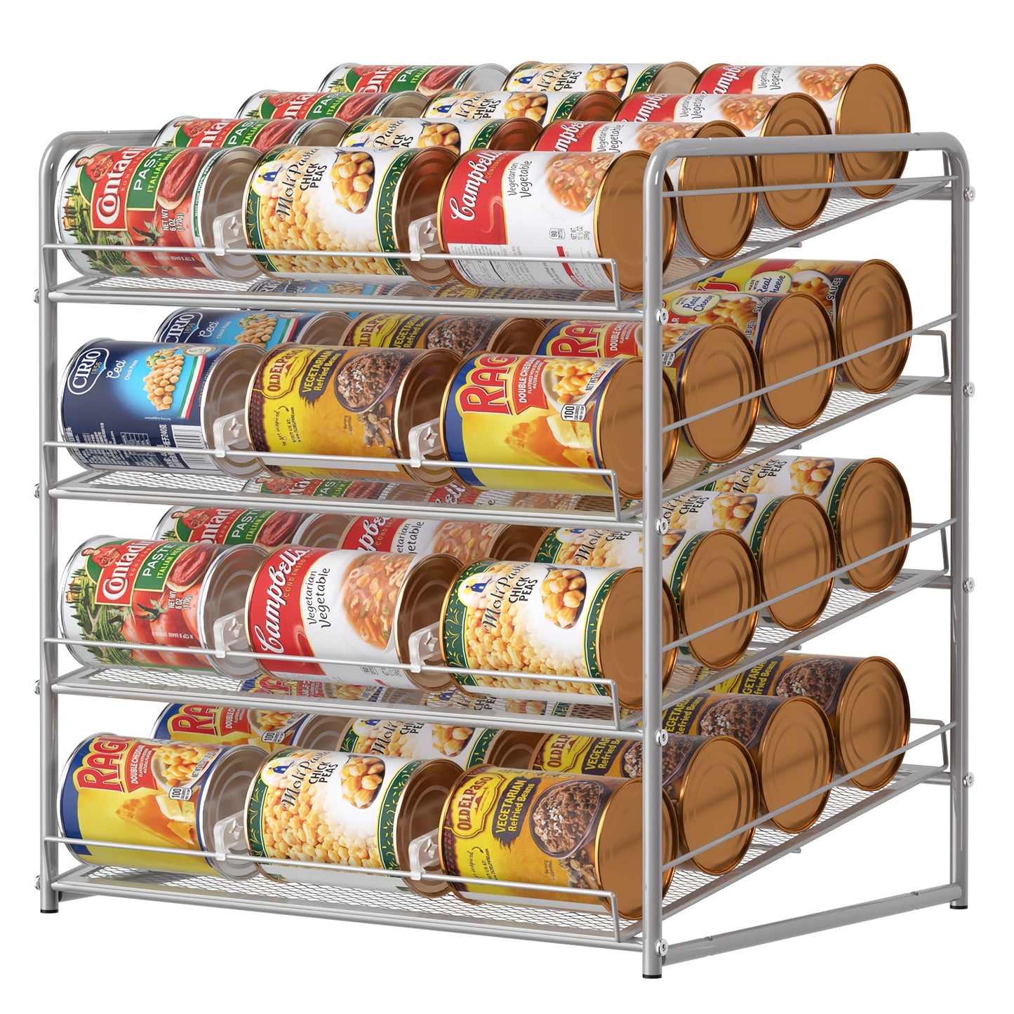 Large Capacity Metal Wire Can Holder With Adjustable Dividers