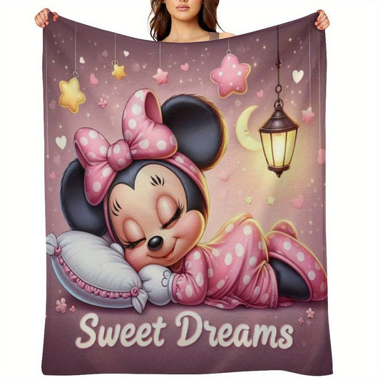 Disney Minnie Mouse 280GSM Flannel Throw Blanket Ultra-Soft