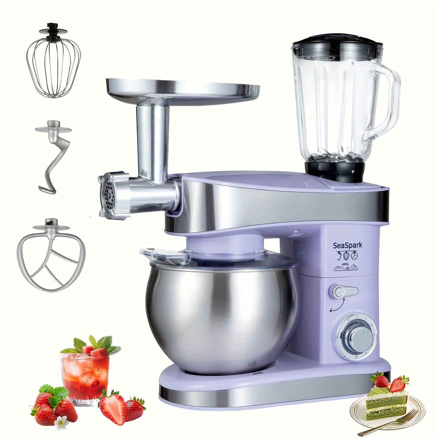 6-in-1 Electric Mixer with 6.3QT Bowl and Accessories