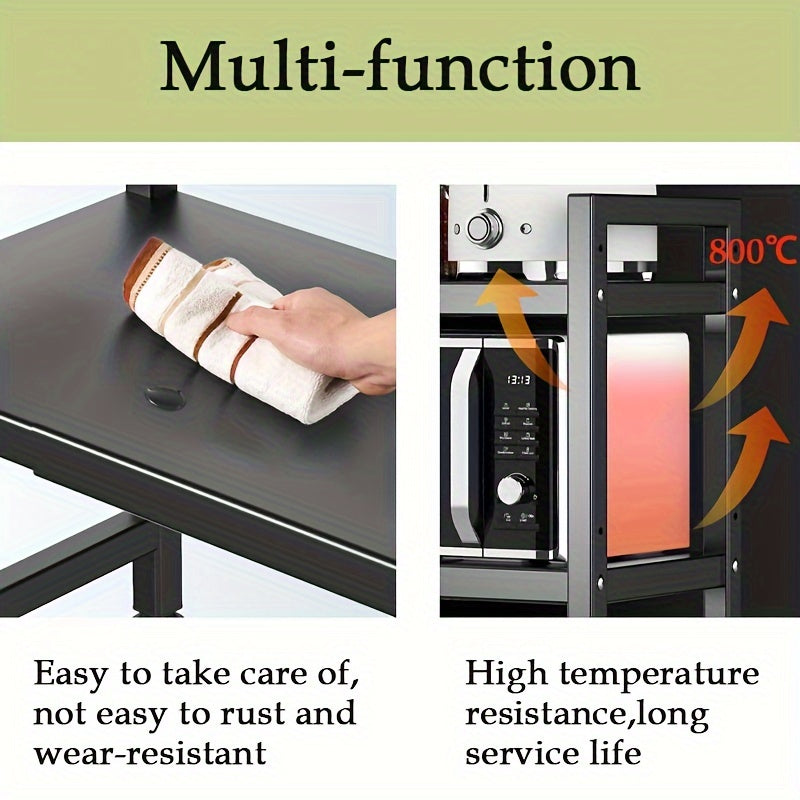 Extendable Microwave Oven Rack Adjustable Kitchen Shelf