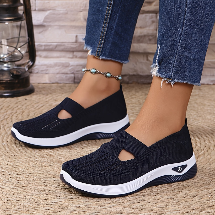 New Style Women's Breathable Knitted Lace-Up Shoes 2024