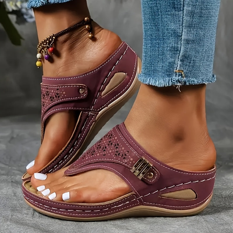 Elegant Women's Slippers Sandals Comfortable Mid-Heel Casual Wear