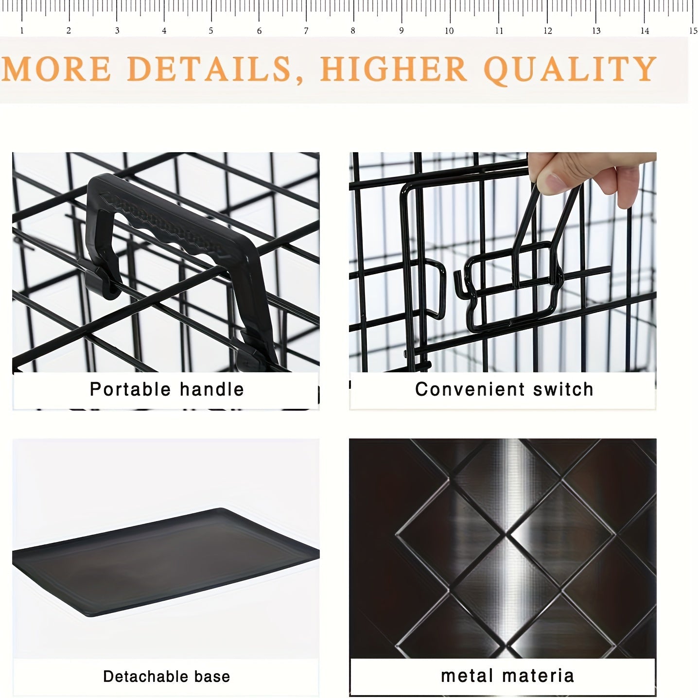 Double Door Metal Crate for Medium to Large Dogs