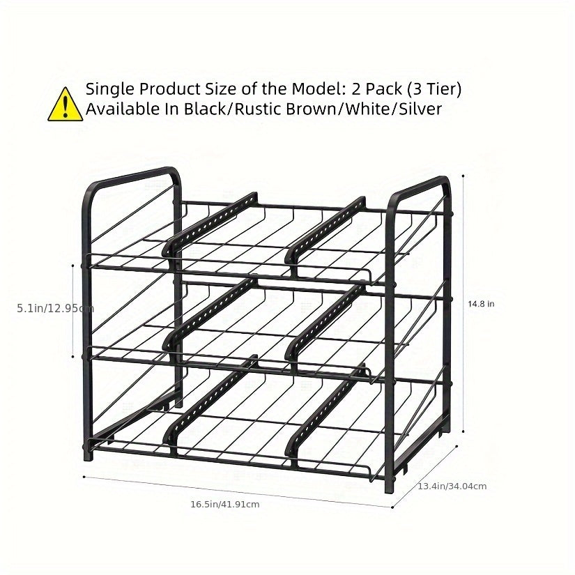 Large Capacity Metal Wire Can Holder With Adjustable Dividers