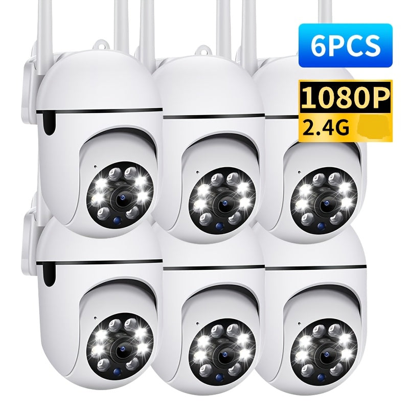 6pcs With 1080P Full HD Resolution Wireless Round Camera