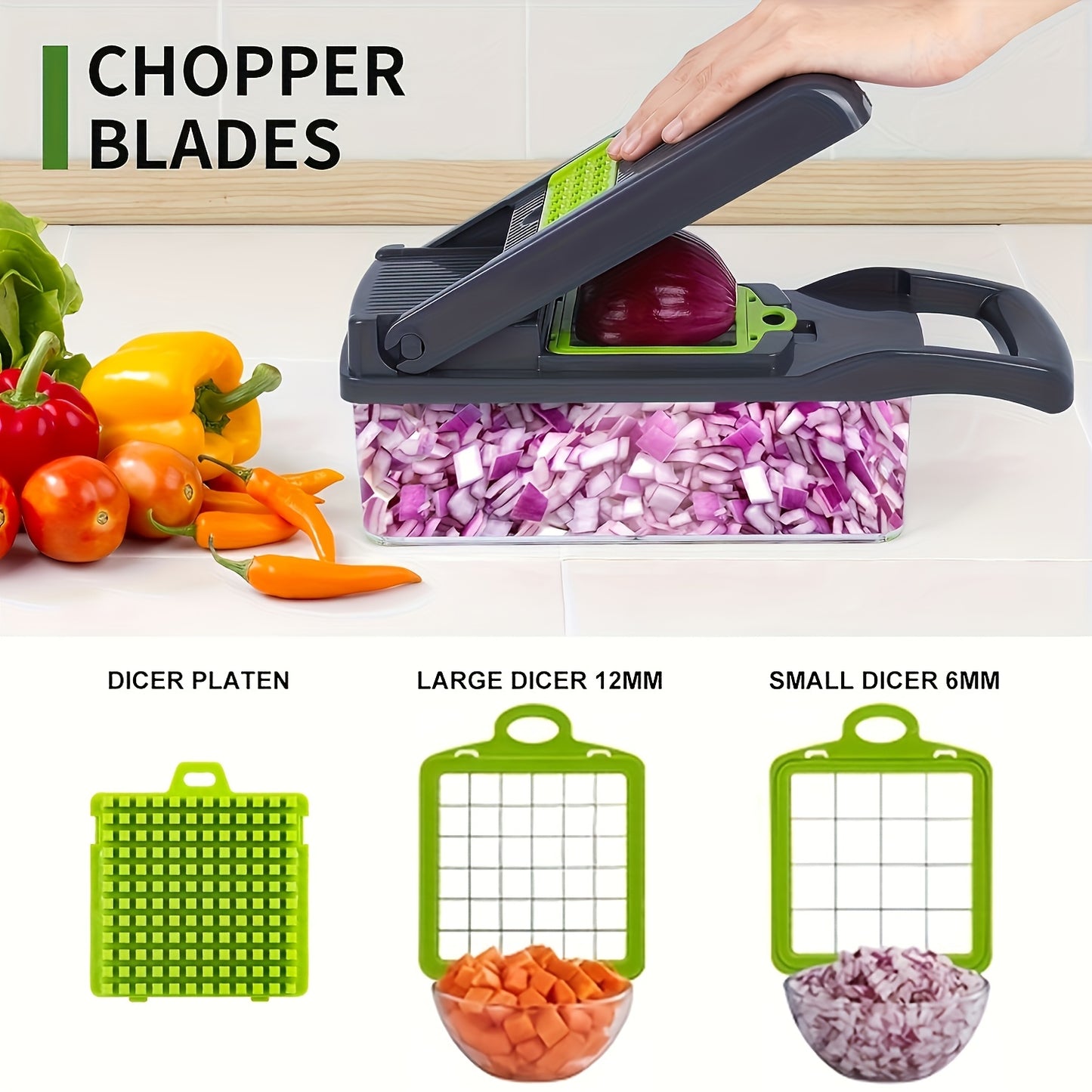 Veggie Chopper 15 In 1 Multi-Function Vegetable Slicer Dicer