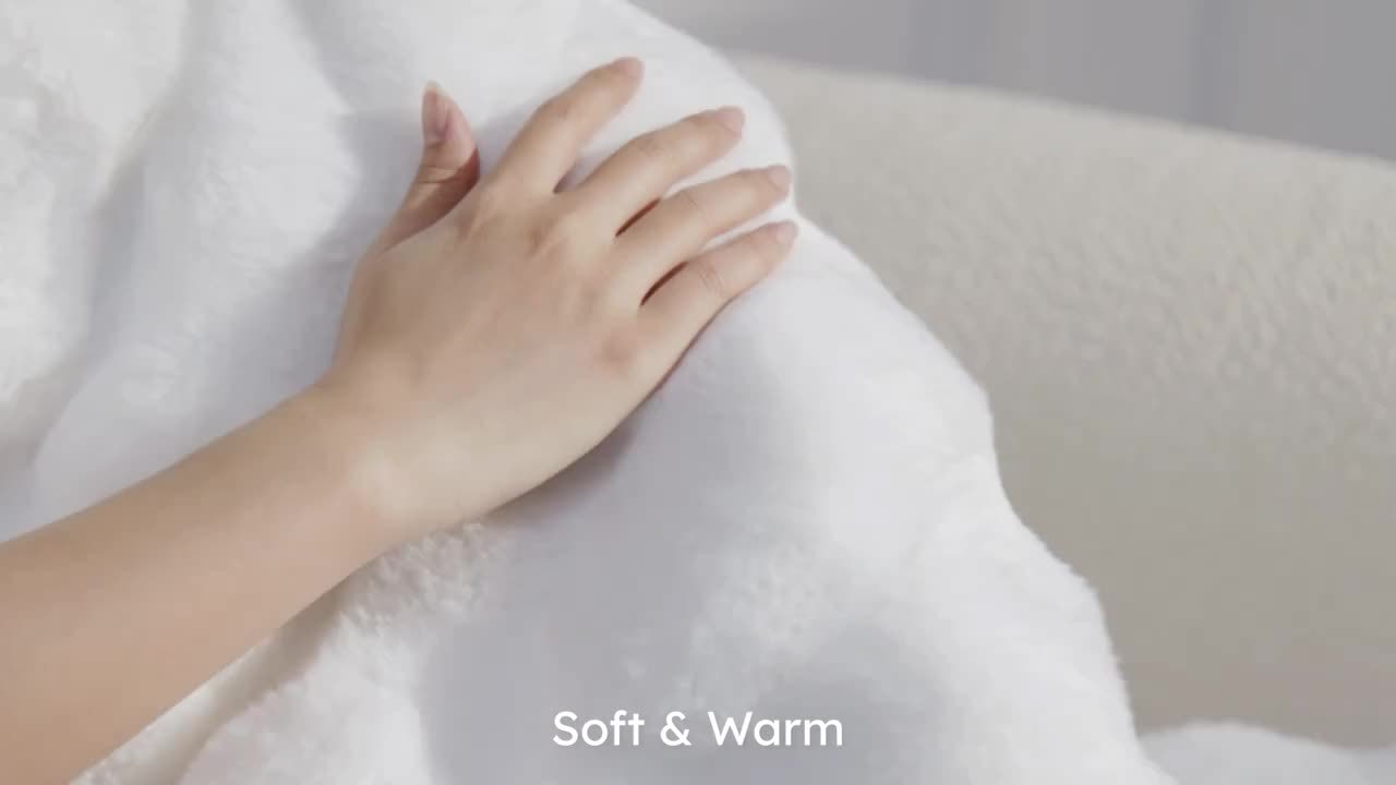 Cozy Faux Rabbit Soft, Warm Fleece Blanket for All Seasons