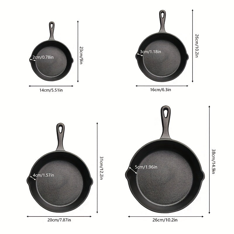Cast Iron 3PCS 4PCS 5PCS Skillet Set 6 Inch 8 Inch 10 Inch Pan