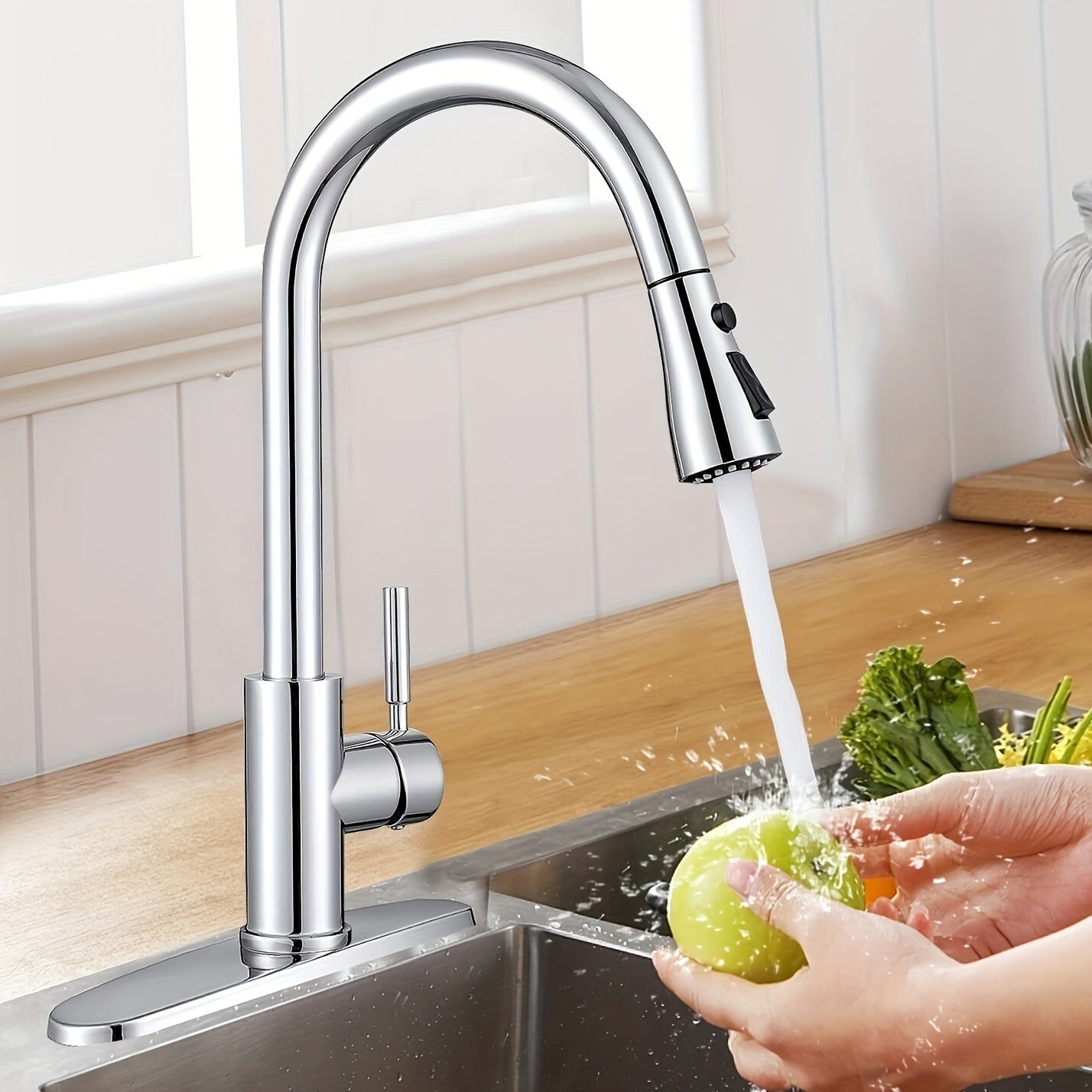 High-Arc Kitchen Faucet with Pull-Down Spray Easy Install