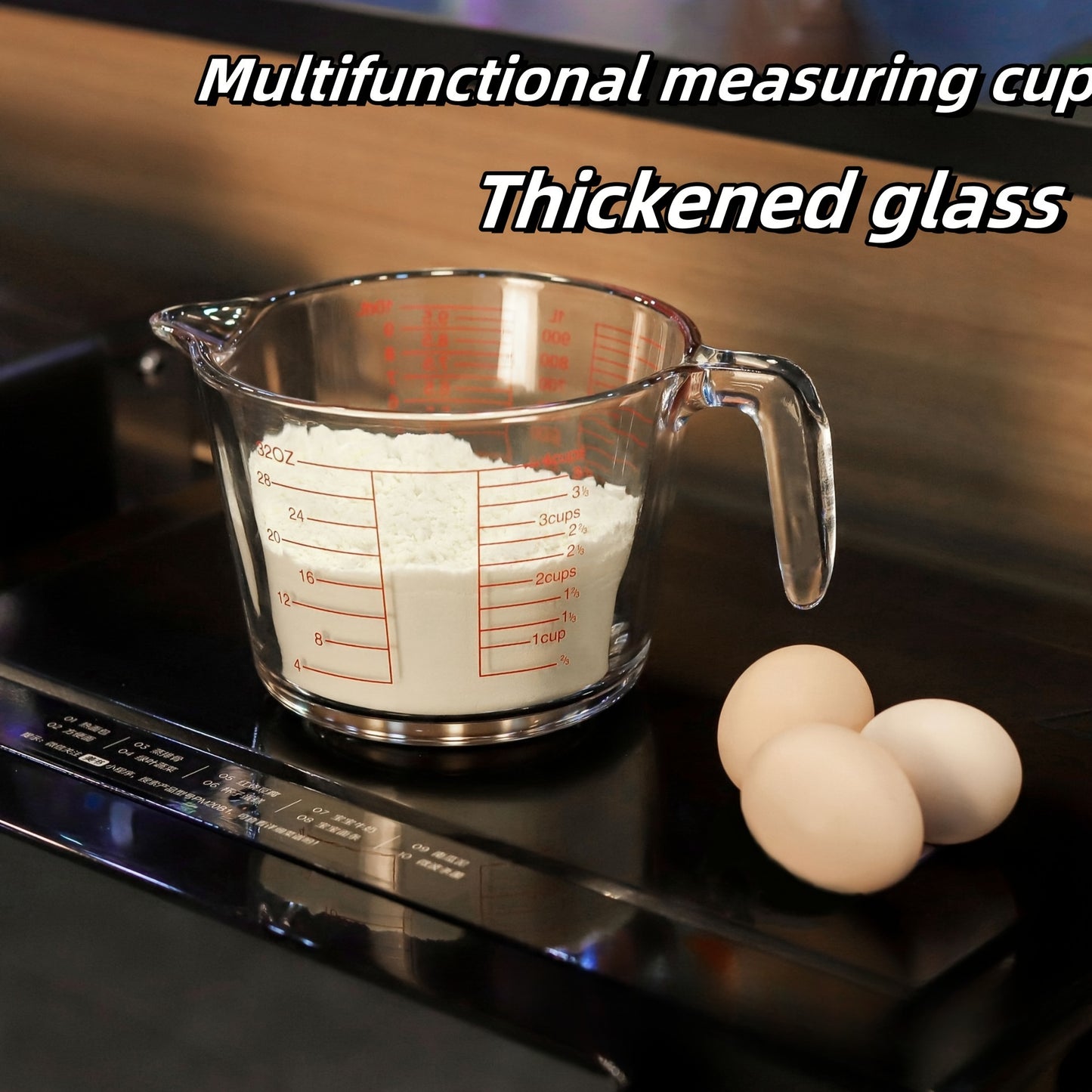 Tempered Glass Measuring Cup 1/3pcs Set with Handle