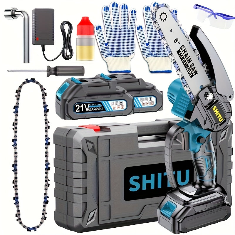 Mini Cordless Chainsaw Lightweight Portable Rechargeable Battery Safe Trimming for Tree Branches Courtyard Household Garden Gifts for Men