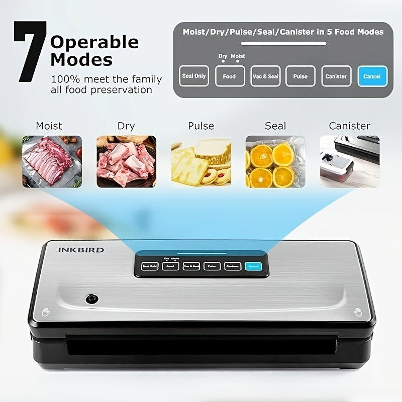1pc Food Vacuum Sealer Machine 10-In-1 With Bag Storage
