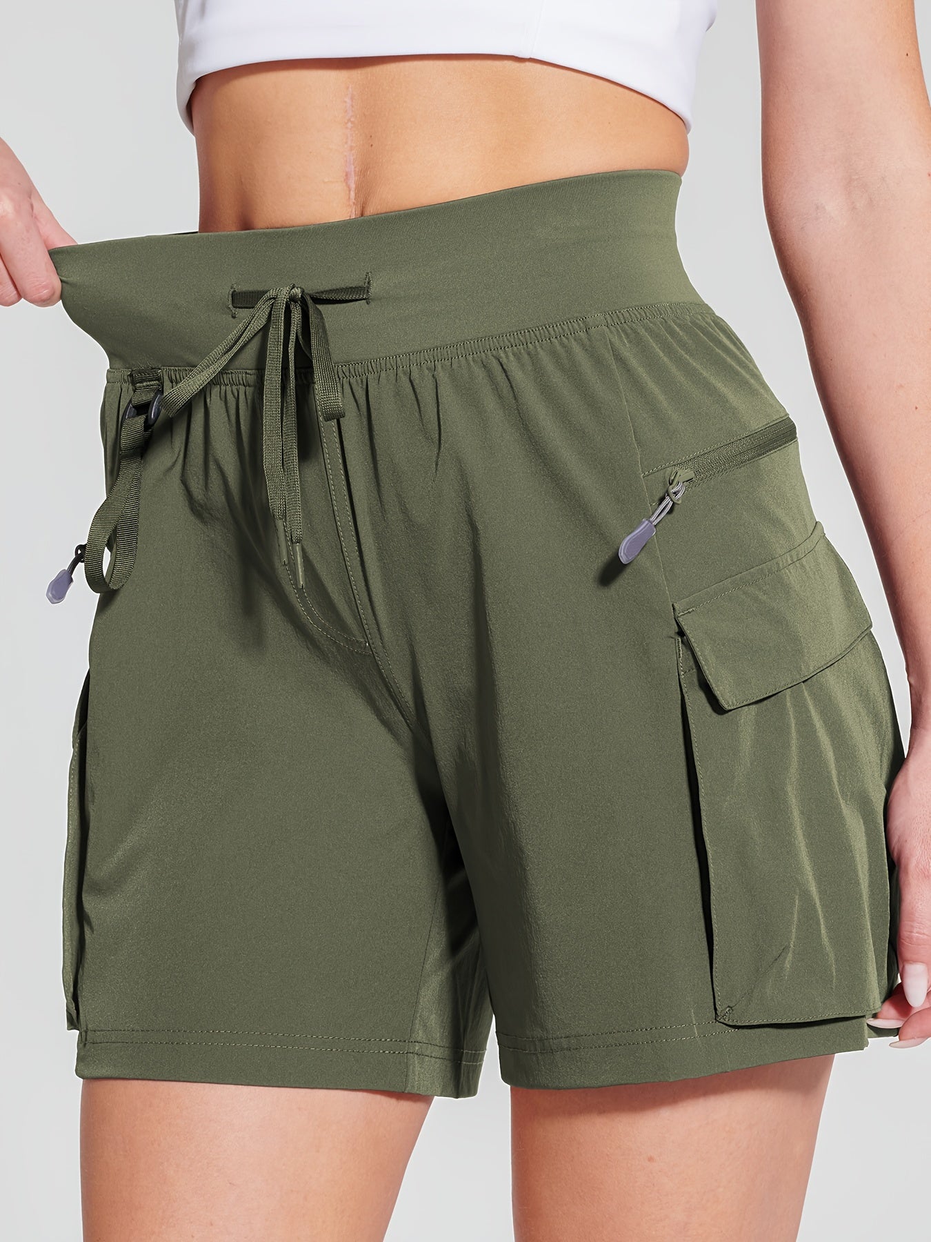 Women's Quick-Dry UPF 50+ Hiking Cargo Shorts with Pockets