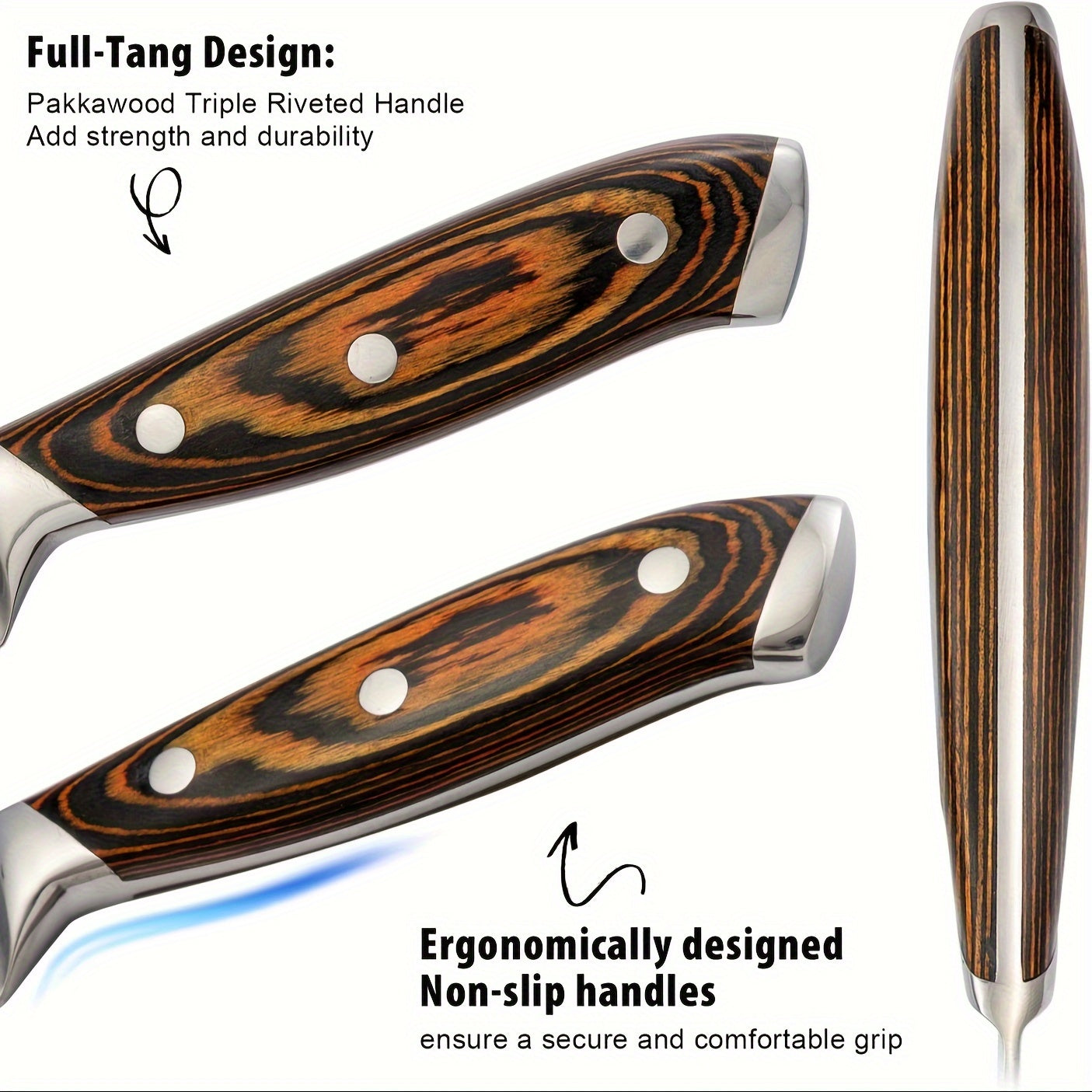 15-Piece Self Sharpening Knife Set With Block Wooden