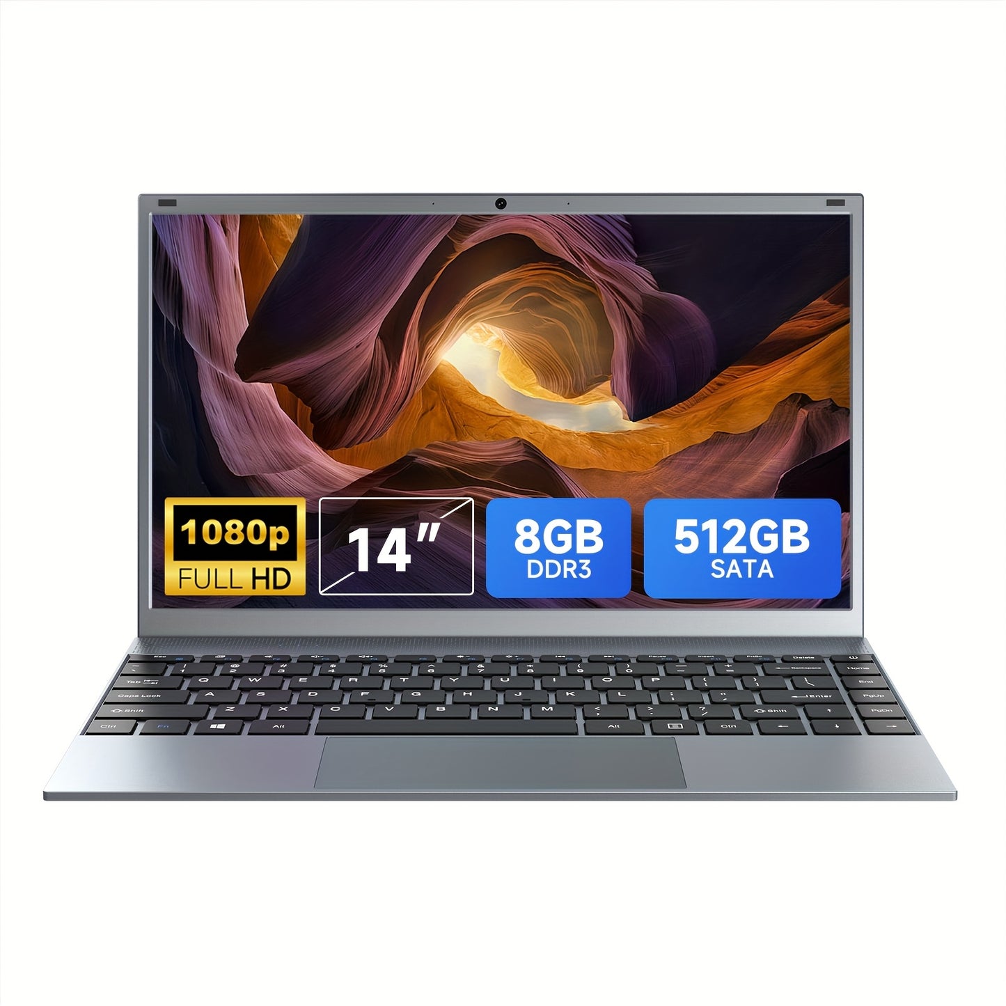 15.6-inch/14-inch Ultra-thin Business Office Laptop PC Convenient and Lightweight InchIntel Pentium J3710 Up to 2.64GHz 8GB RAM 256GB ROM
