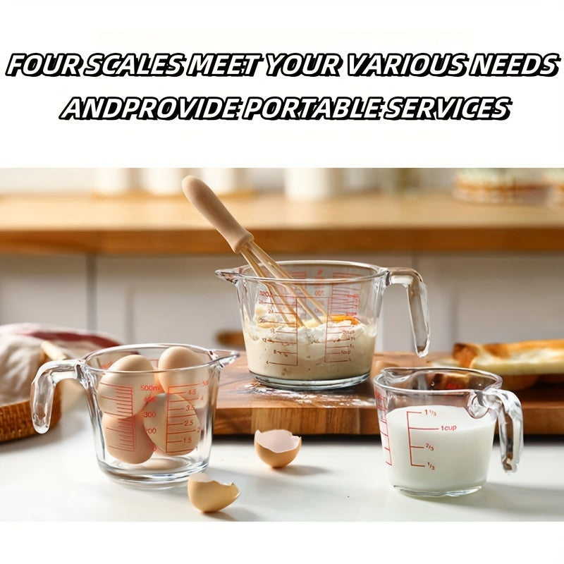 Tempered Glass Measuring Cup 1/3pcs Set with Handle