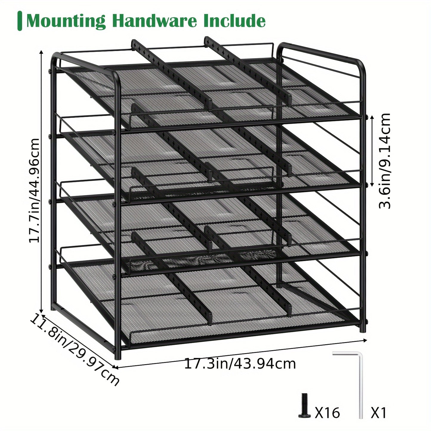 Large Capacity Metal Wire Can Holder With Adjustable Dividers