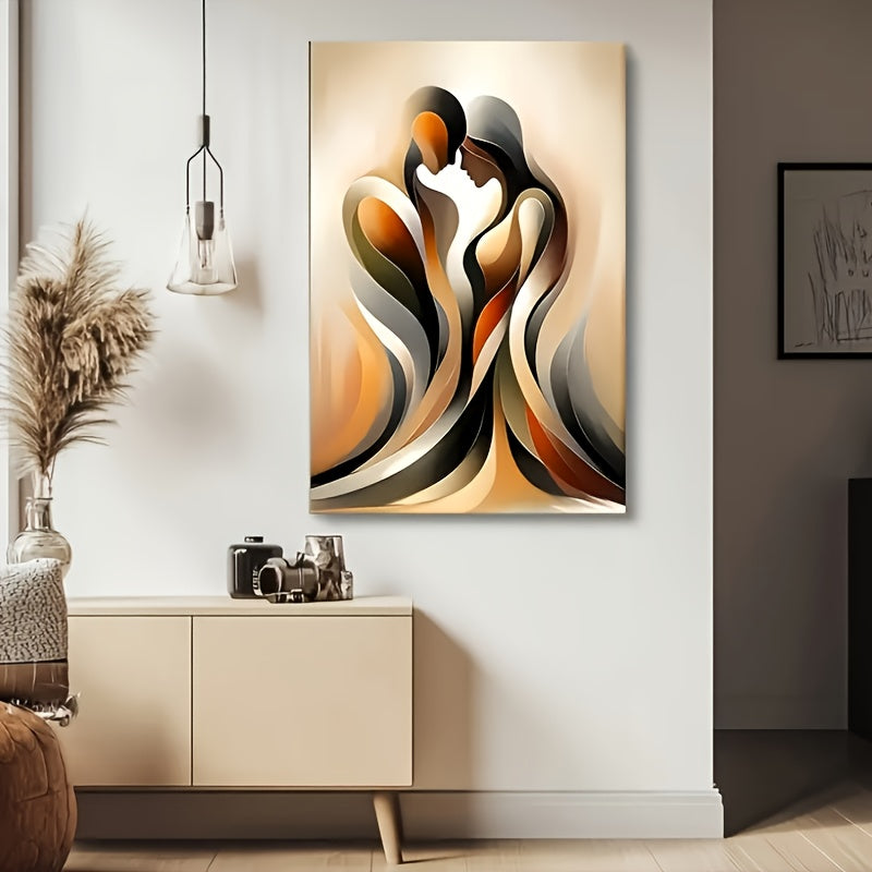 2D Flat Modern Abstract Love Canvas Wall Art Embraces for Living Room Bedroom Office Decor Perfect Gift Holiday Easter Spring