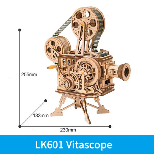 Robotime ROKR Hand Crank Projector Vitascope 3D Wooden Puzzle