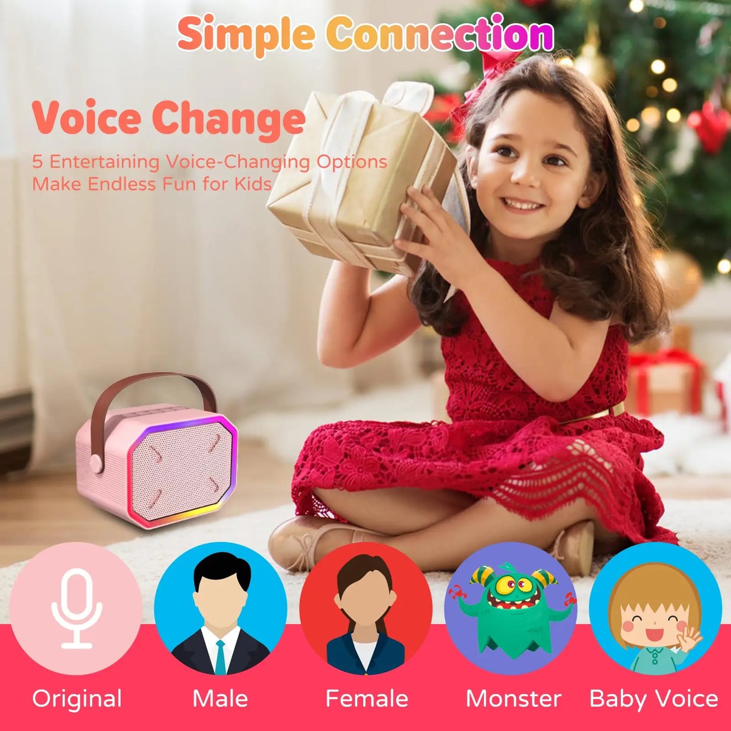 Mini Karaoke Machine for Kids Portable Bluetooth Microphone