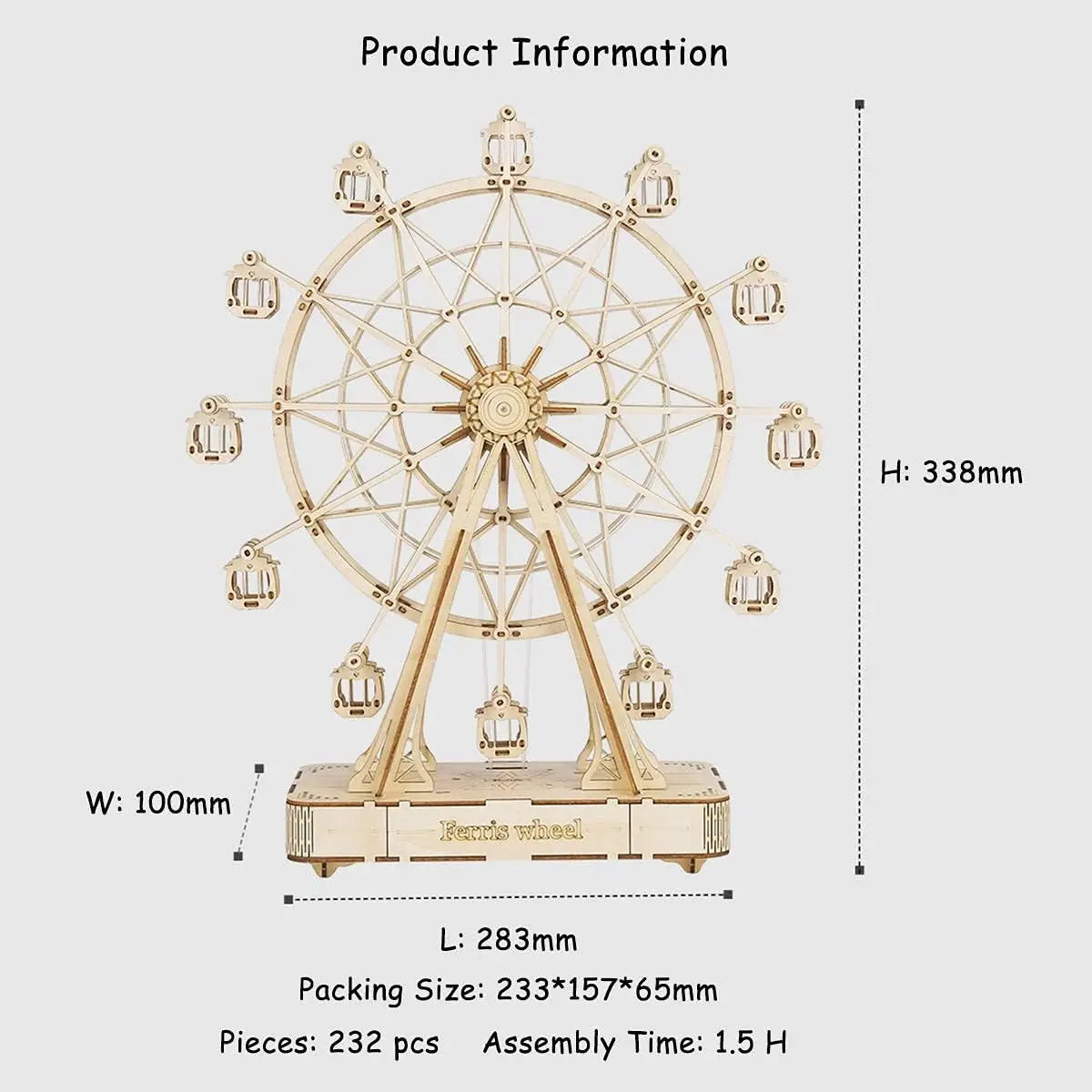 Robotime Rolife 3D Puzzle Ferris Wheel Music Box Model Kit