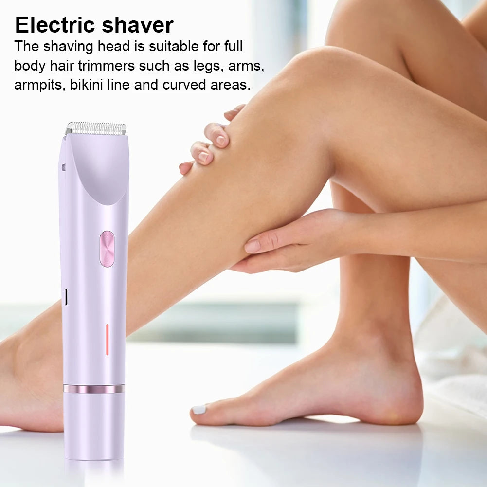 Women Electric Razors 2 in 1 Dual-Head Painless Trimmer