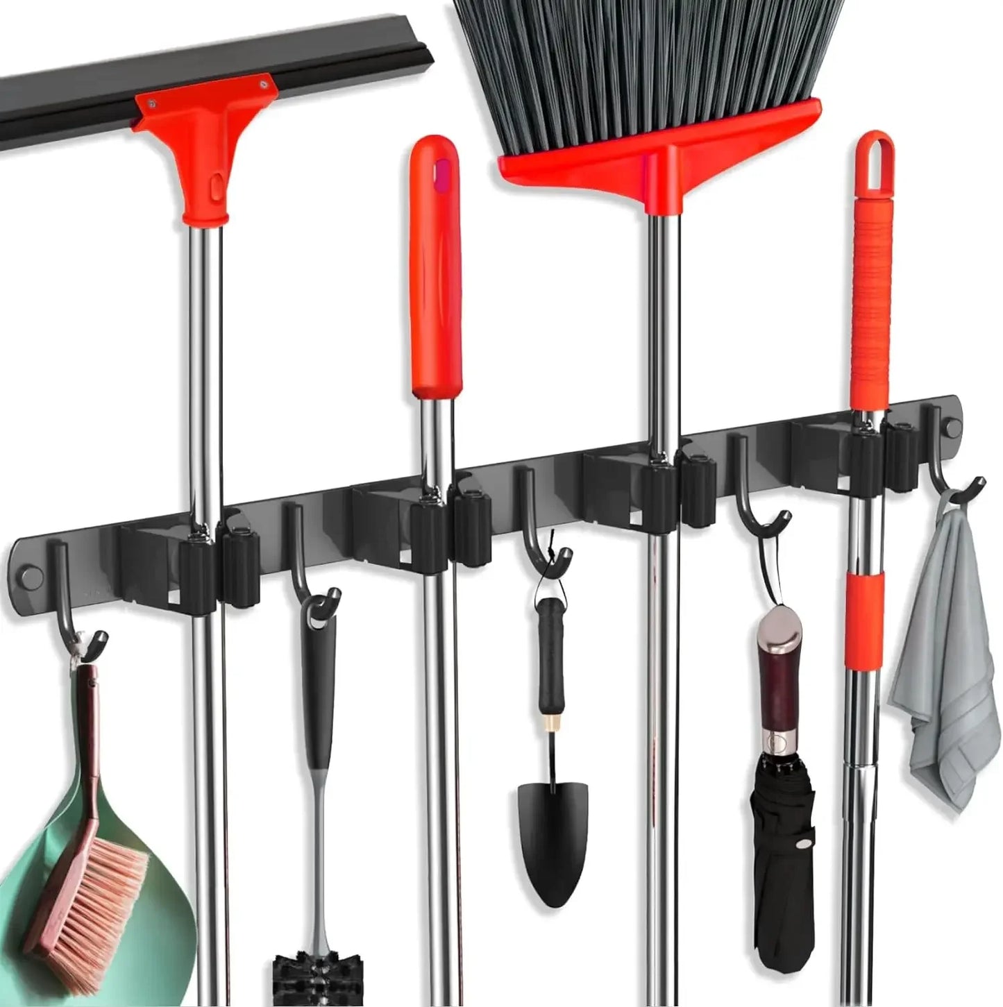 Mop and Broom Holder Stainless Steel Heavy Duty Tool Organizer