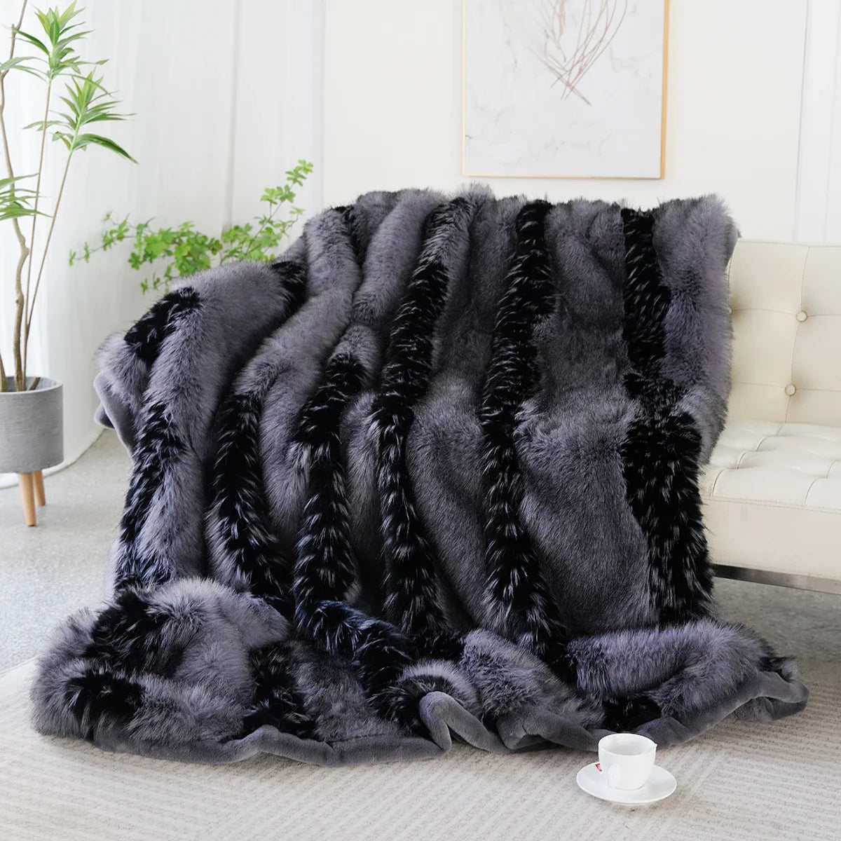 A2 Luxury Faux Fur Fluffy No Hair Loss Blanket Cover