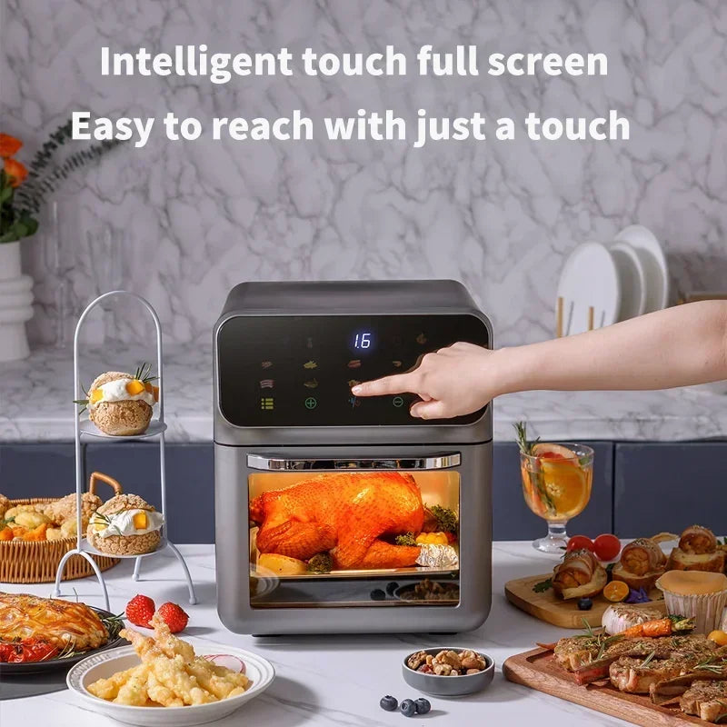 12L Electric Air Fryer Large Capacity Convection Oven Deep Fryer Without Oil Kitchen 360 Baking Viewable Window Home Appliance