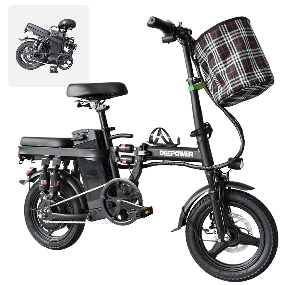 IDOTATA 48V 10Ah Foldable Electric Bike Throttle Mini Ebike