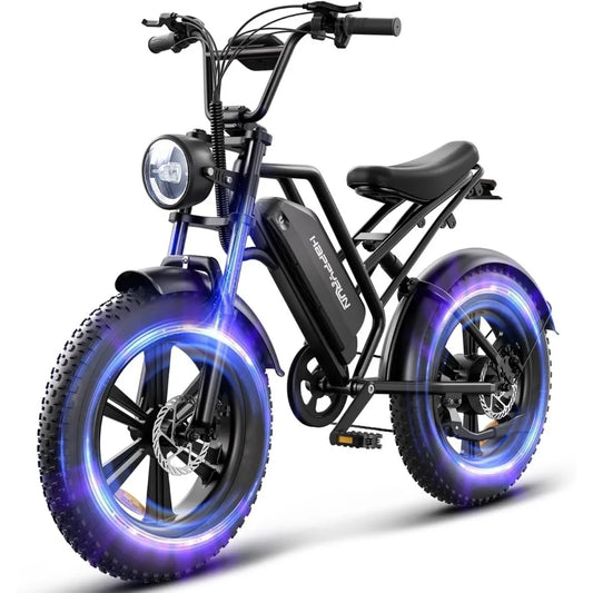 1500W Moped Style Electric Bike | 48V 18Ah Removable Battery,32MPH - All Terrain Fat Tire Bike