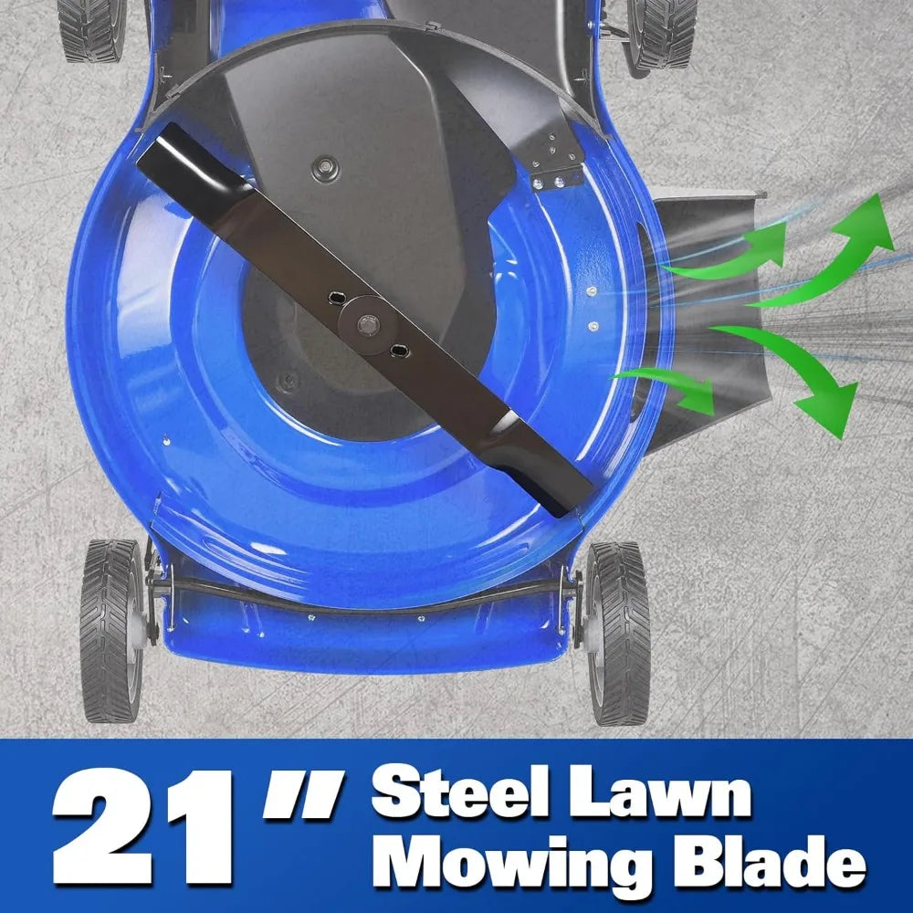 21 Inch Gas Powered Lawn Mower, 4-Cycle 201cc Engine, 3-in-1 Push Lawnmower with Bagging