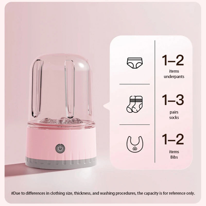 Mini Laundry Cup 1L Wireless Portable Washing Machine for Travel