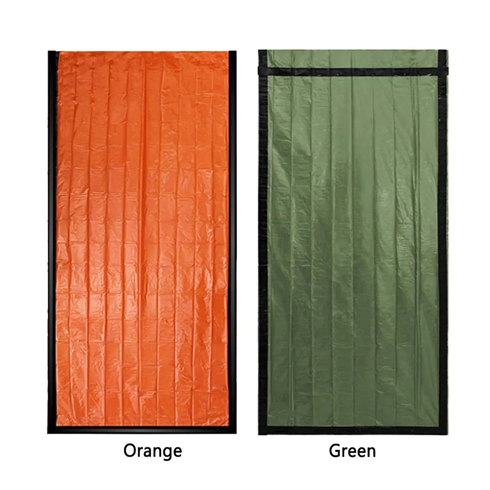 Emergency Sleeping Bag Portable Bivy Sack PE Aluminum Film Warm Windproof Waterproof Blanket
