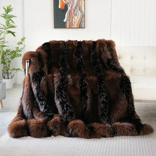 A2 Luxury Faux Fur Fluffy No Hair Loss Blanket Cover