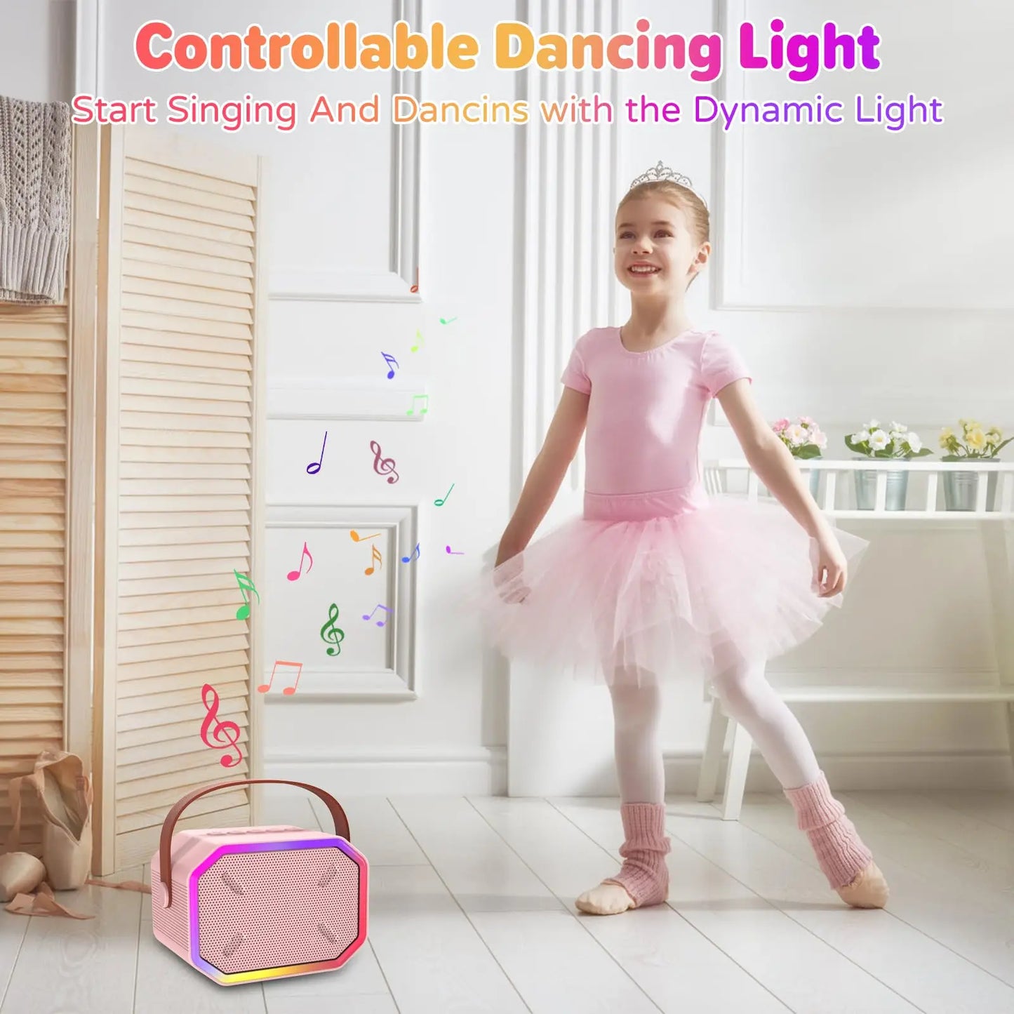Mini Karaoke Machine for Kids Portable Bluetooth Microphone