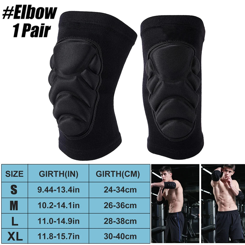 1Pair Knee and Elbow Pads,Thick Sponge Collisioned Knee and Support Sleeve pads