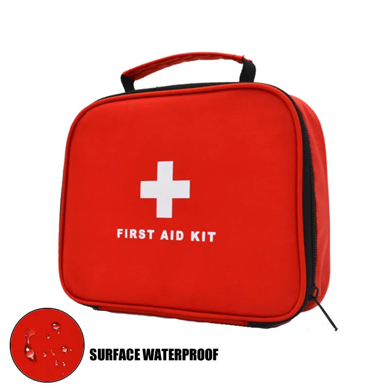 Mini Portable Emergency Kit Bag First Aid Kit Red Handheld Tool Bag for Family Travel Outdoor Medical Treatment