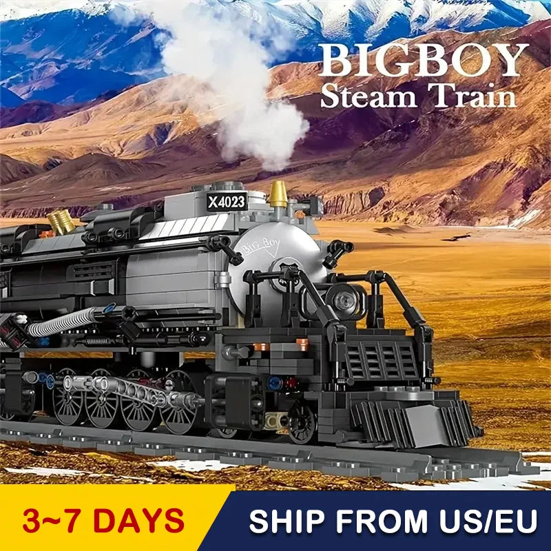 Creative In Stock The Bigboy Steam Locomotive Train 1608pcs
