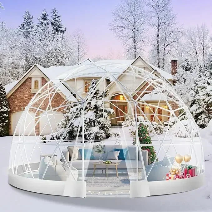 Garden Dome Greenhouse with PVC Cover, Waterproof Garden Bubble Dome Tent with 2 X 10M Light Strings