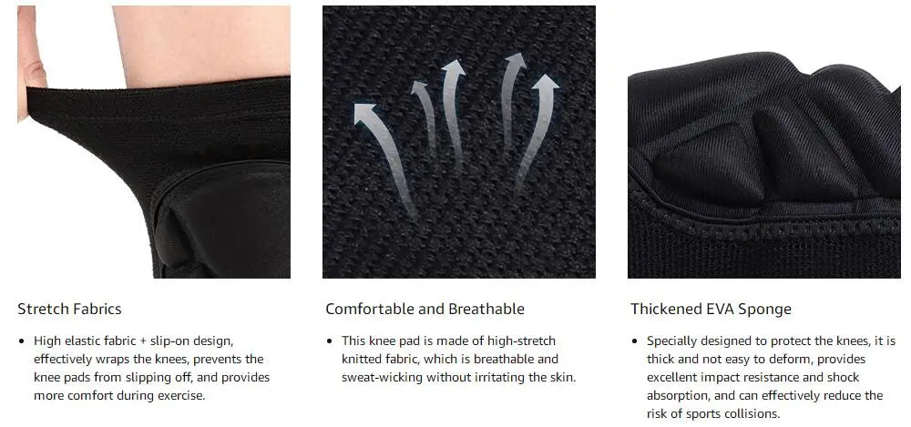 1Pair Knee and Elbow Pads,Thick Sponge Collisioned Knee and Support Sleeve pads